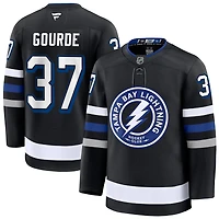 Yanni Gourde Men's Fanatics Black Tampa Bay Lightning Alternate Premium Custom Jersey