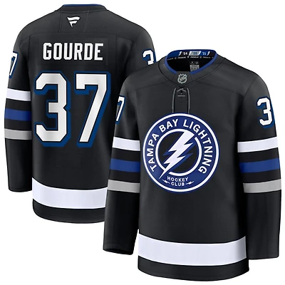 Yanni Gourde Men's Fanatics Black Tampa Bay Lightning Alternate Premium Custom Jersey