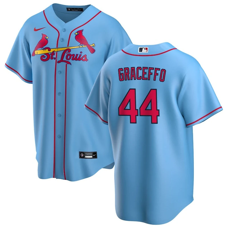 Gordon Graceffo Men's Nike Light Blue St. Louis Cardinals Alternate Replica Custom Jersey