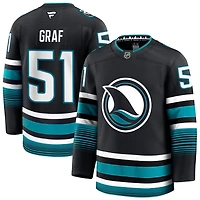 Collin Graf Men's Fanatics Black San Jose Sharks Alternate Premium Custom Jersey