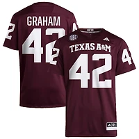 Jackson Graham Men's adidas  Maroon Texas A&M Aggies NIL Pick-A-Player Home Premier Football Jersey