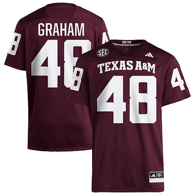 Jacob Graham Men's adidas Maroon Texas A&M Aggies NIL Pick-A-Player Home Premier Football Jersey
