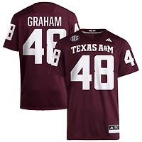 Jacob Graham Men's adidas  Maroon Texas A&M Aggies NIL Pick-A-Player Home Premier Football Jersey