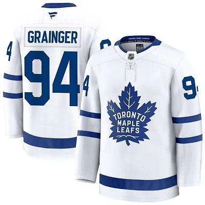Luke Grainger Men's Fanatics White Toronto Maple Leafs Away Premium Custom Jersey