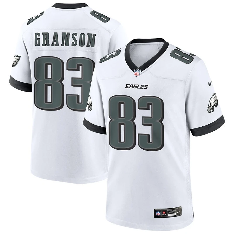 Kylen Granson Men's Nike White Philadelphia Eagles Custom Game Jersey