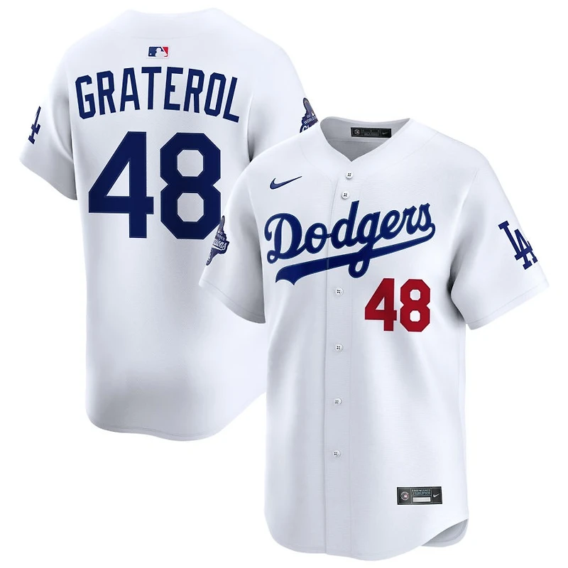 Brusdar Graterol Men's Nike  White Los Angeles Dodgers 2025 World Series Champions Home Custom Limited Jersey