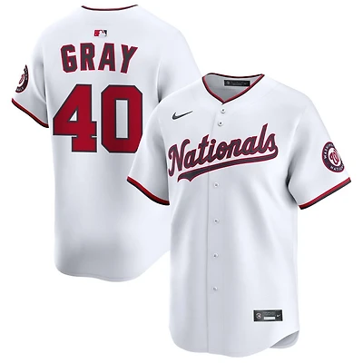 Josiah Gray Youth Nike  White Washington Nationals Home Custom Limited Jersey