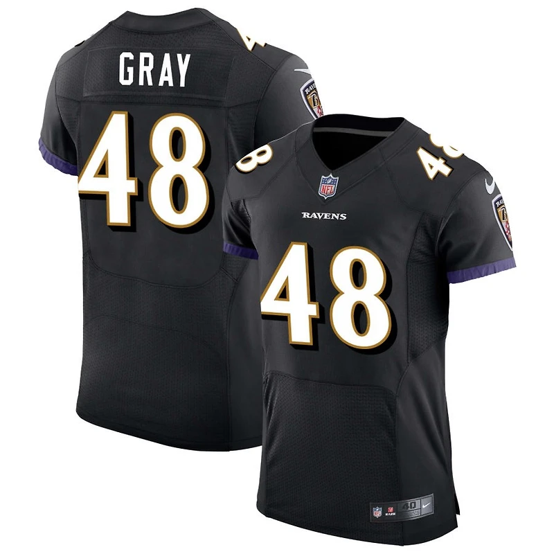 J.T. Gray Men's Nike Black Baltimore Ravens Speed Machine Elite Custom Jersey