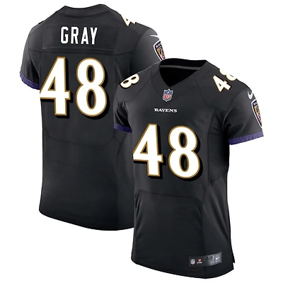 J.T. Gray Men's Nike Black Baltimore Ravens Speed Machine Elite Custom Jersey