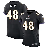 J.T. Gray Men's Nike Black Baltimore Ravens Speed Machine Elite Custom Jersey