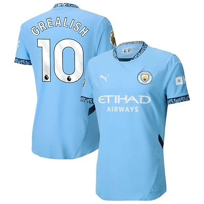 Jack Grealish Men's Puma Light Blue Manchester City 2024/25 Home Authentic Custom Jersey