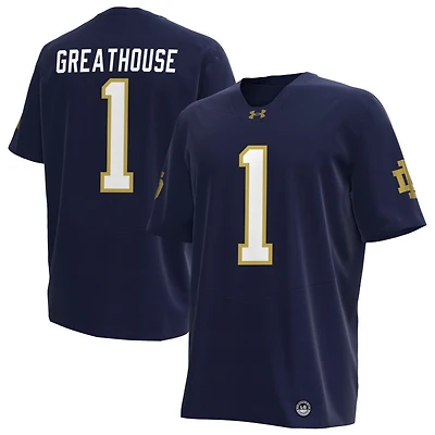 Jaden Greathouse Men's Under Armour Navy Notre Dame Fighting Irish NIL Pick-A-Player Replica Football Jersey