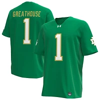 Jaden Greathouse Men's Under Armour Kelly Green Notre Dame Fighting Irish Alternate NIL Pick-A-Player Replica Football Jersey