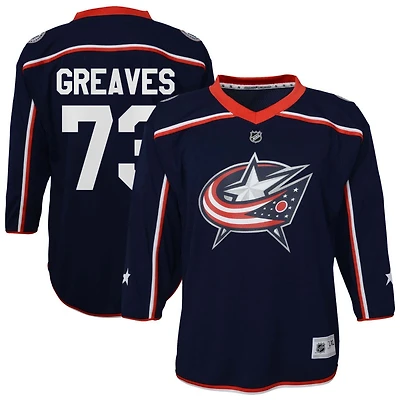 Jet Greaves Youth  Navy Columbus Blue Jackets Home Replica Custom Jersey