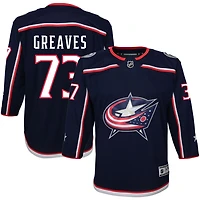 Jet Greaves Youth Navy Columbus Blue Jackets Home Premier Custom Jersey