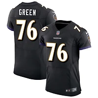 Kenyon Green Men's Nike Black Baltimore Ravens Speed Machine Elite Custom Jersey