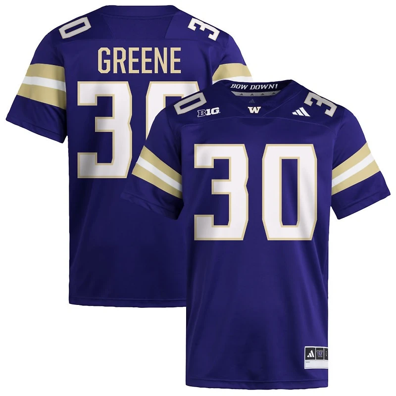 Kayden Greene Men's adidas  Purple Washington Huskies NIL Pick-A-Player Home Premier Football Jersey