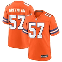 Dre Greenlaw Men's Nike Orange Denver Broncos Mile High Collection 1977 Throwback Custom Game Jersey