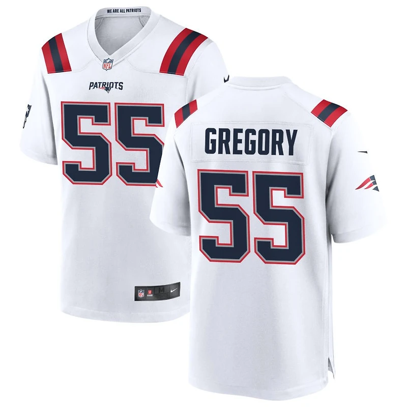 Eric Gregory Men's Nike White New England Patriots Custom Game Jersey