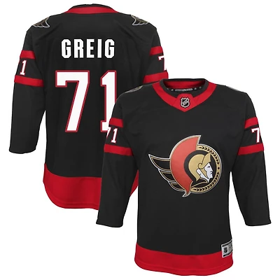 Ridly Greig Youth Black Ottawa Senators Home Custom Premier Jersey
