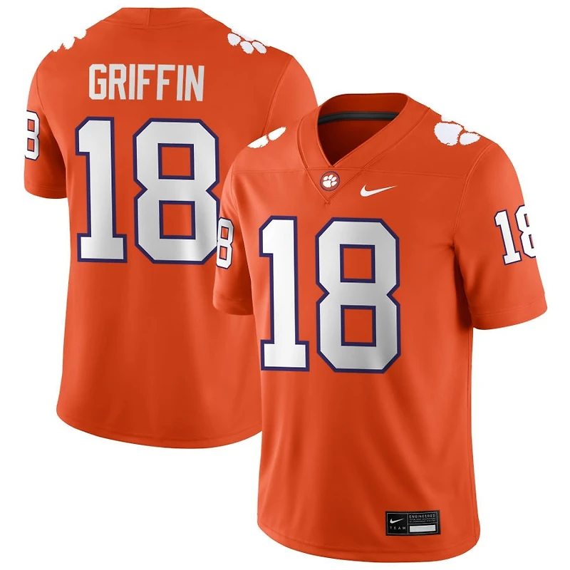 Kylon Griffin Men's Nike Orange Clemson Tigers NIL Pick-A-Player Game Jersey