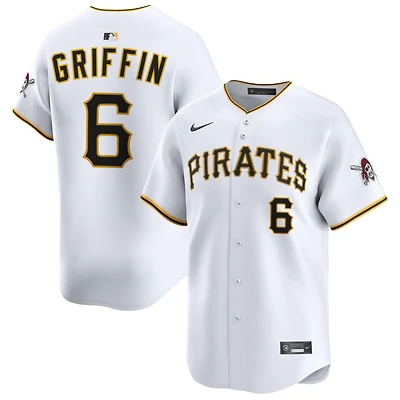 Konnor Griffin Men's Nike White Pittsburgh Pirates Home Limited Custom Jersey