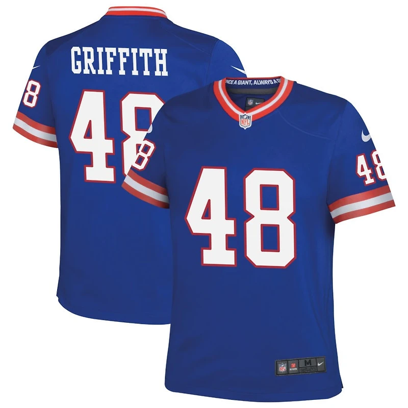 Jonas Griffith Youth Nike Royal New York Giants Classic Custom Game Jersey