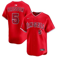 Vaughn Grissom Men's Nike Red Los Angeles Angels Alternate Limited Custom Jersey