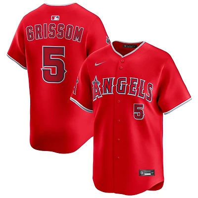 Vaughn Grissom Men's Nike Red Los Angeles Angels Alternate Limited Custom Jersey