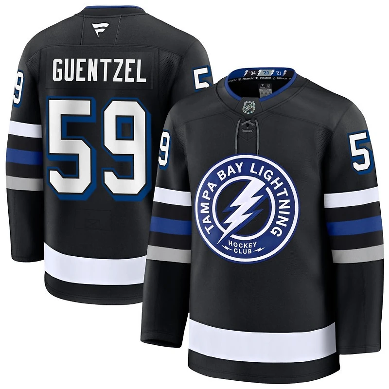 Jake Guentzel Men's Fanatics Black Tampa Bay Lightning Alternate Premium Custom Jersey