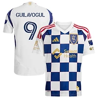 Morgan Guilavogul Men's adidas White Real Salt Lake 2025 On-Field Authentic Grid City Custom Jersey