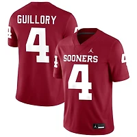 Courtland Guillory Men's Jordan Brand Crimson Oklahoma Sooners NIL Pick-A-Player Football Replica Jersey