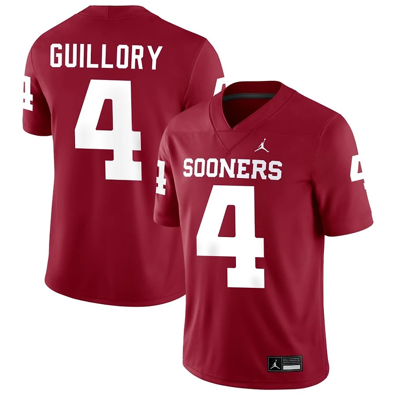 Courtland Guillory Men's Jordan Brand Crimson Oklahoma Sooners NIL Pick-A-Player Football Replica Jersey