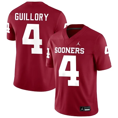 Courtland Guillory Men's Jordan Brand Crimson Oklahoma Sooners NIL Pick-A-Player Football Replica Jersey