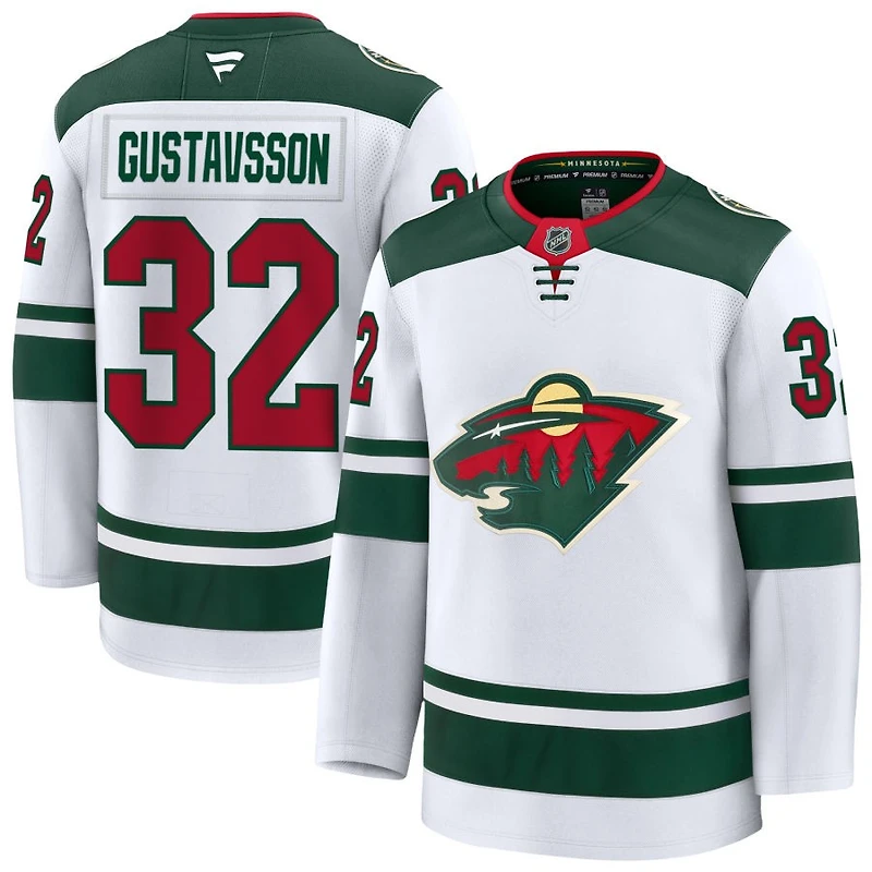 Filip Gustavsson Men's Fanatics White Minnesota Wild Away Premium Custom Jersey