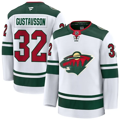 Filip Gustavsson Men's Fanatics White Minnesota Wild Away Premium Custom Jersey