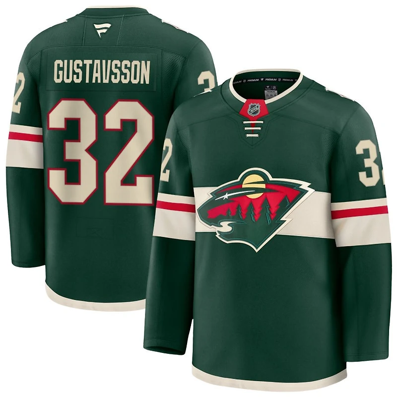 Filip Gustavsson Men's Fanatics Green Minnesota Wild Home Premium Custom Jersey