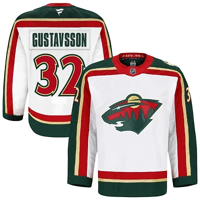 Filip Gustavsson Men's Fanatics  White Minnesota Wild 25th Anniversary Authentic Pro Custom Jersey
