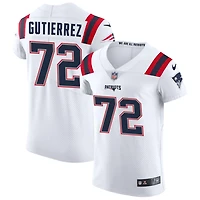 Sebastian Gutierrez Men's Nike White New England Patriots Vapor Elite Custom Jersey