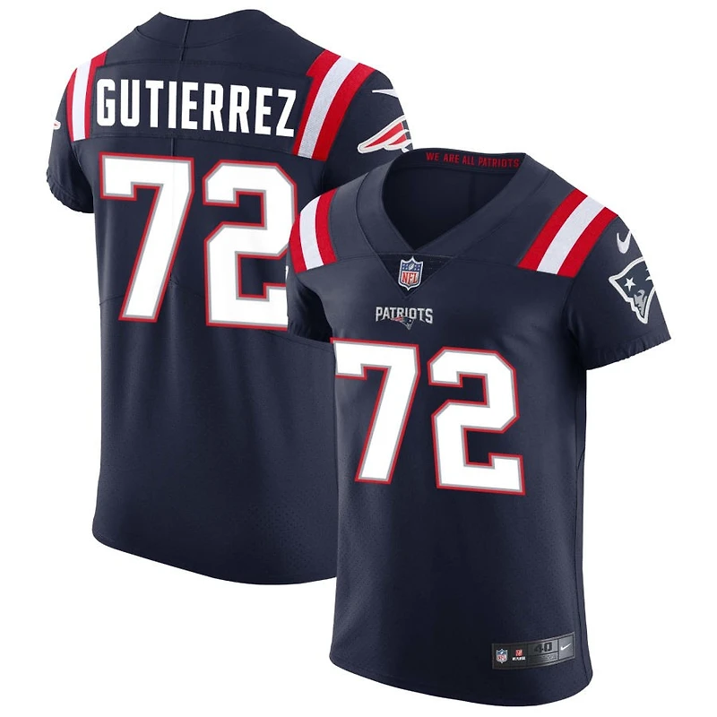 Sebastian Gutierrez Men's Nike Navy New England Patriots Vapor Elite Custom Jersey