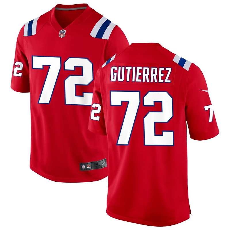 Sebastian Gutierrez Men's Nike Red New England Patriots Alternate Custom Jersey