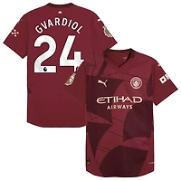 Josko Gvardiol Men's Puma  Burgundy Manchester City 2024/25 Third Authentic Custom Jersey
