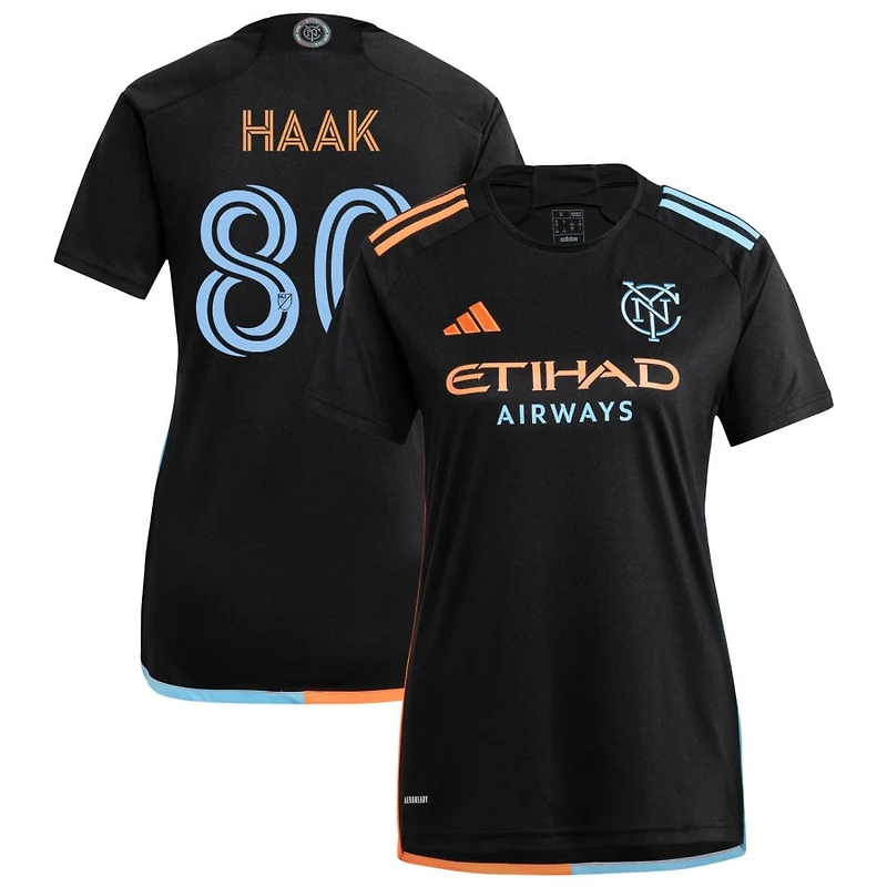 Justin Haak Men's adidas  Black New York City FC 2024 24/7 Kit Replica Custom Jersey