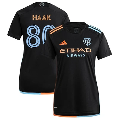 Justin Haak Men's adidas Black New York City FC 2024 24/7 Kit Replica Custom Jersey