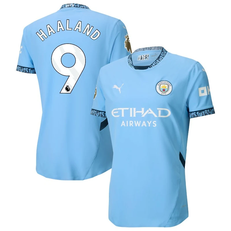 Erling Haaland Men's Puma Light Blue Manchester City 2024/25 Home Authentic Custom Jersey