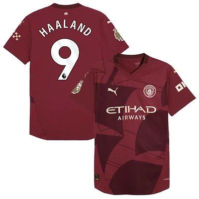 Erling Haaland Men's Puma  Burgundy Manchester City 2024/25 Third Authentic Custom Jersey