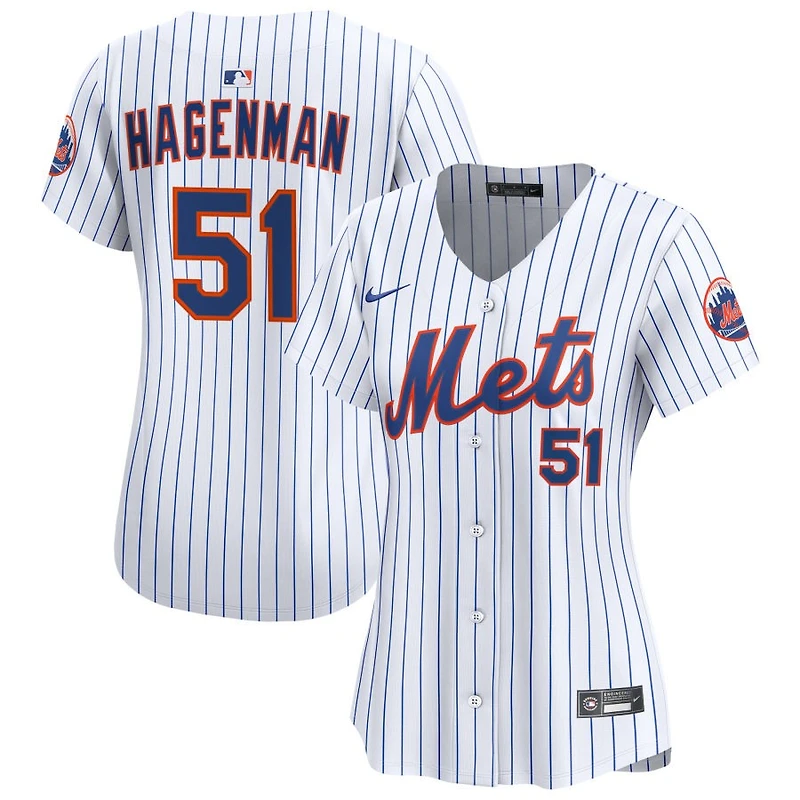 Justin Hagenman Women's Nike  White New York Mets Home Limited Custom Jersey