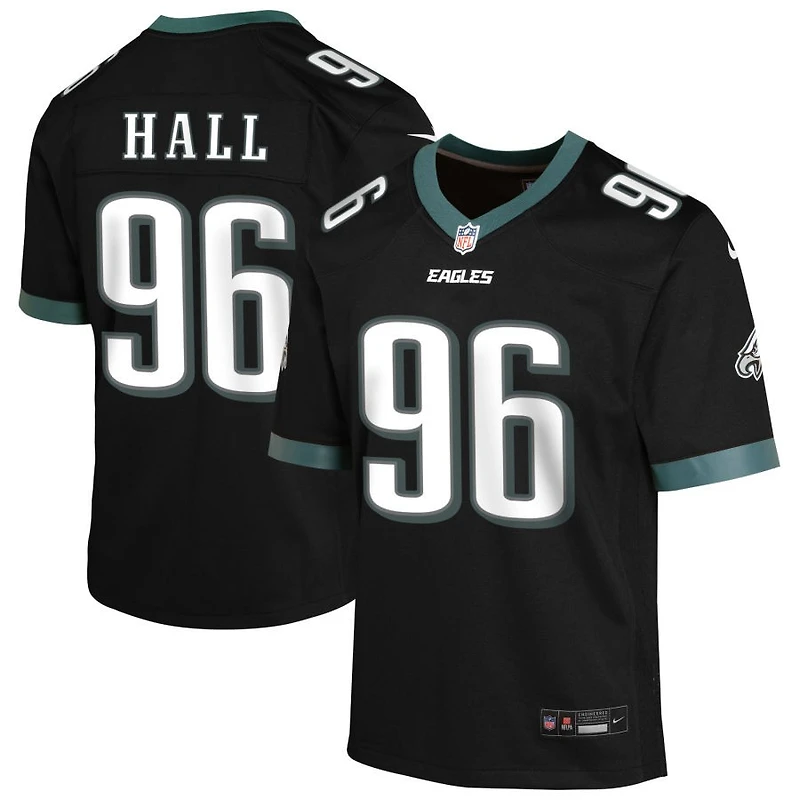 Gabe Hall Youth Nike Black Philadelphia Eagles Alternate Custom Game Jersey
