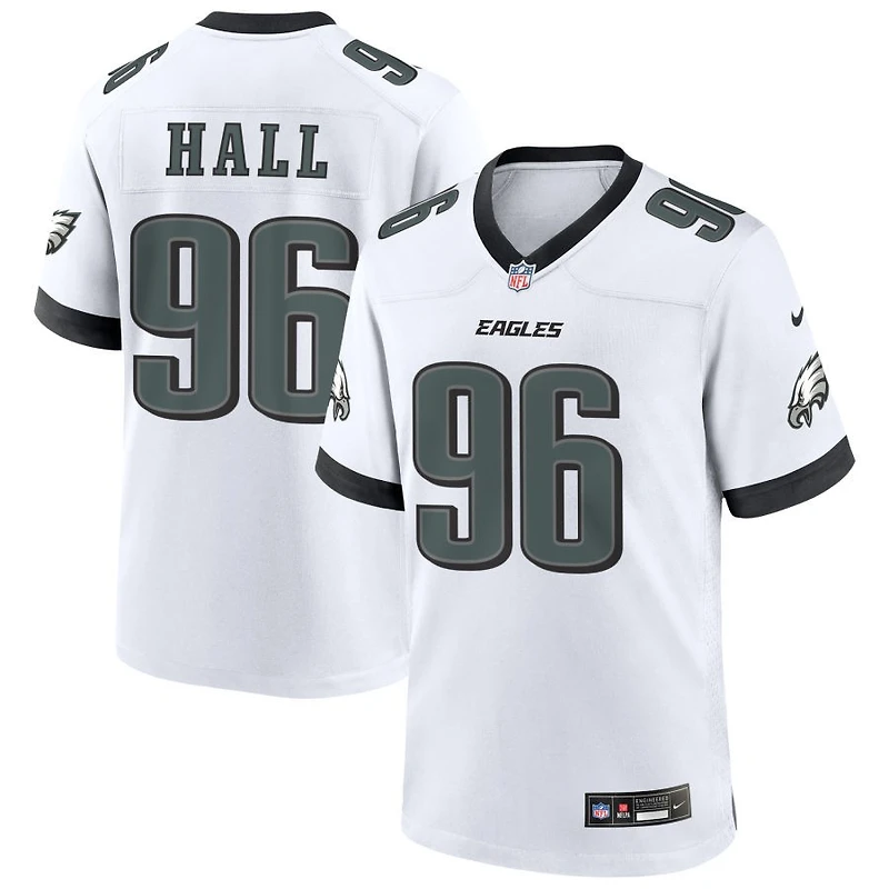 Gabe Hall Men's Nike White Philadelphia Eagles Custom Game Jersey