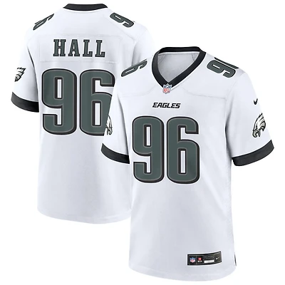 Gabe Hall Men's Nike White Philadelphia Eagles Custom Game Jersey